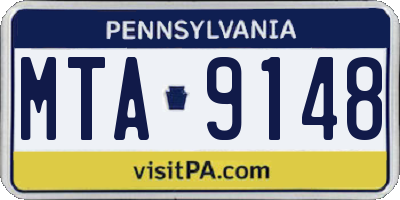 PA license plate MTA9148