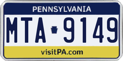 PA license plate MTA9149