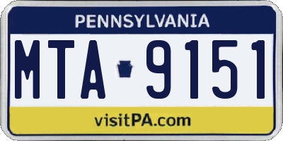 PA license plate MTA9151
