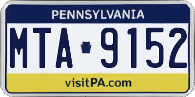 PA license plate MTA9152