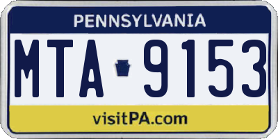 PA license plate MTA9153