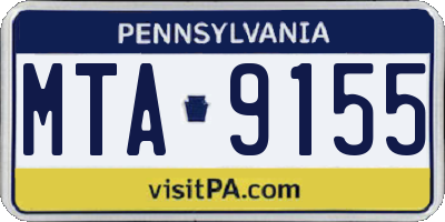 PA license plate MTA9155
