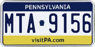PA license plate MTA9156