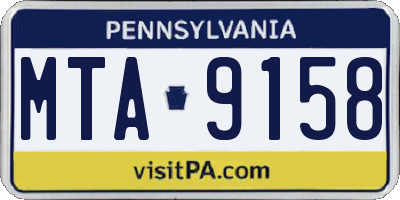 PA license plate MTA9158