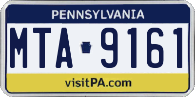 PA license plate MTA9161