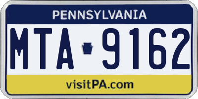 PA license plate MTA9162