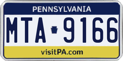 PA license plate MTA9166