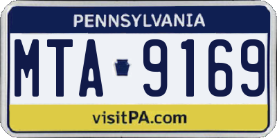 PA license plate MTA9169
