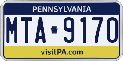 PA license plate MTA9170