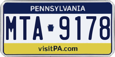 PA license plate MTA9178