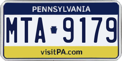 PA license plate MTA9179