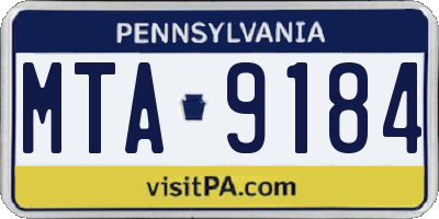 PA license plate MTA9184