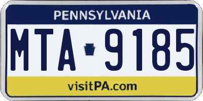PA license plate MTA9185