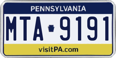 PA license plate MTA9191