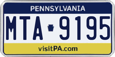 PA license plate MTA9195