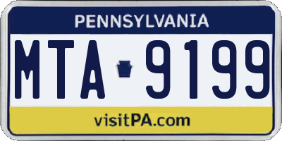 PA license plate MTA9199