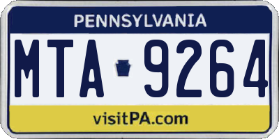 PA license plate MTA9264