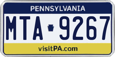 PA license plate MTA9267