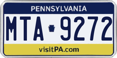 PA license plate MTA9272