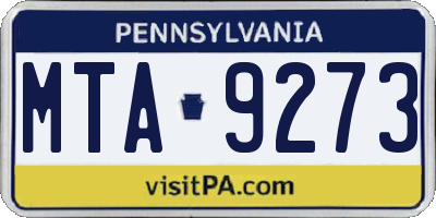 PA license plate MTA9273