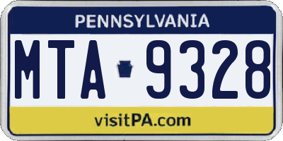 PA license plate MTA9328