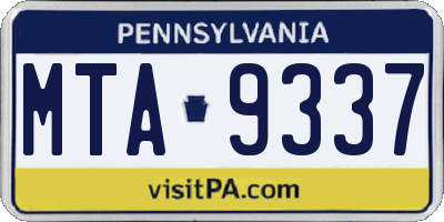 PA license plate MTA9337
