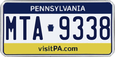 PA license plate MTA9338