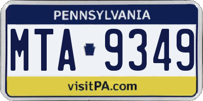 PA license plate MTA9349