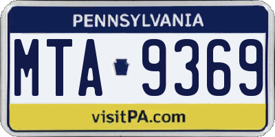 PA license plate MTA9369