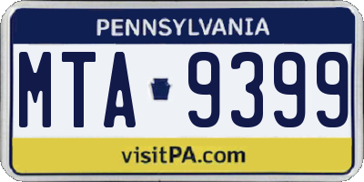 PA license plate MTA9399