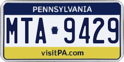 PA license plate MTA9429