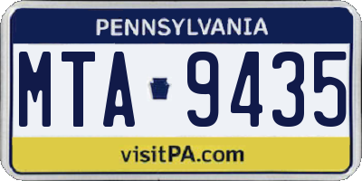PA license plate MTA9435