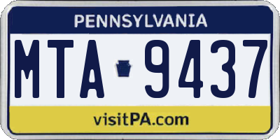 PA license plate MTA9437