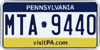 PA license plate MTA9440
