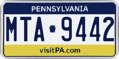 PA license plate MTA9442