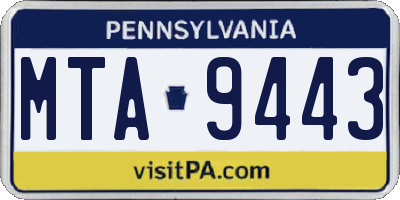 PA license plate MTA9443