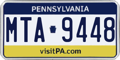 PA license plate MTA9448
