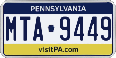 PA license plate MTA9449