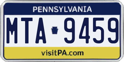 PA license plate MTA9459