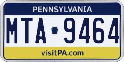 PA license plate MTA9464