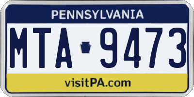 PA license plate MTA9473