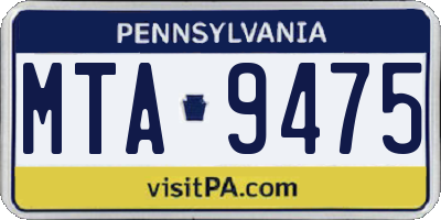 PA license plate MTA9475