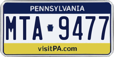 PA license plate MTA9477