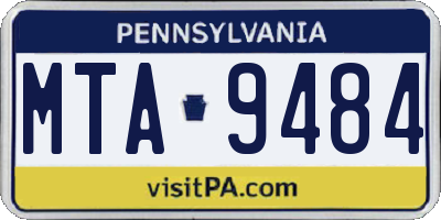 PA license plate MTA9484