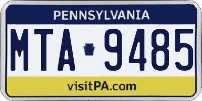 PA license plate MTA9485