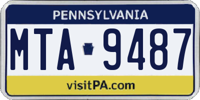 PA license plate MTA9487
