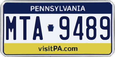PA license plate MTA9489