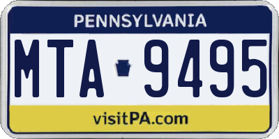PA license plate MTA9495