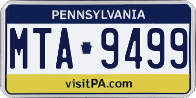 PA license plate MTA9499