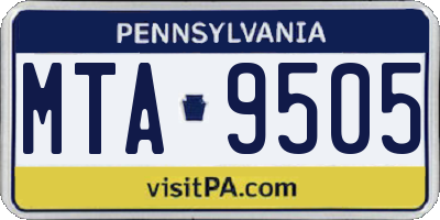PA license plate MTA9505